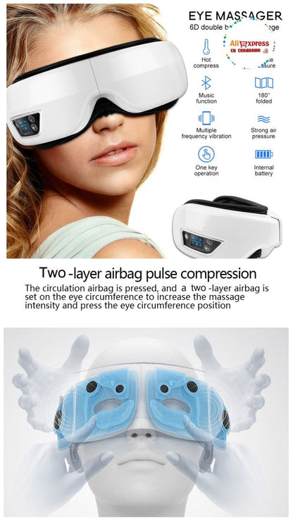 Smart Eye Massager with Heat & Bluetooth Music