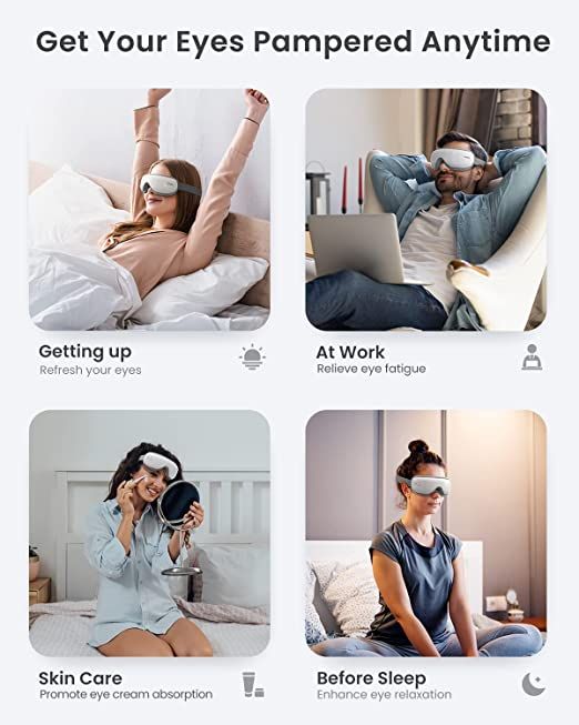 Smart Eye Massager with Heat & Bluetooth Music